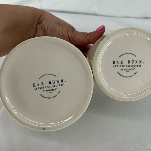 Rae Dunn Artisan Salsa & Guac Ceramic Serving Bowls Set White - Picture 3 of 3